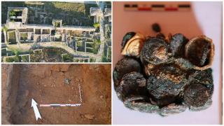 Tezaur format din peste 40 de monede şi câteva podoabe antice din metale preţioase, descoperit la Histria