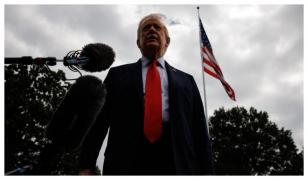 Donald Trump in timpul unei declaratii de presa, Casa Alba