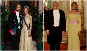 Povestea ţinutelor purtate de Kate şi Melania la banchetul regal. Cele două au atras toate privirile