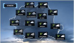 Vremea de mâine 2 ianuarie. Ploi, lapoviţă şi ninsoare în mai multe regiuni. Maxime de până la 9 grade