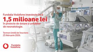 (P) Fundația Vodafone investește încă 1,5 milioane de lei în dotarea unităților de neonatologie din România