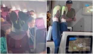 Pasageră de coşmar şi-a pus picioarele pe scaunul din față și și-a scuturat adidașii peste vecina ei, în avion
