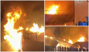 Incendiu violent în Vâlcea, unde două gospodării au suferit pagube importante. De la ce ar fi pornit