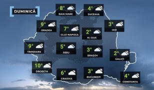 Vremea de mâine 22 februarie. Ploi, lapoviță și condiții de polei în centru și nord-est. Maximele ajung la 9°C