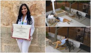 Momentul în care o psiholoagă însărcinată este împușcată pe terasa locuinței sale