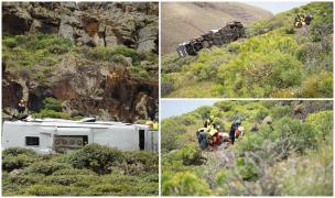 Un autobuz plin cu turiști britanici s-a răsturnat într-o râpă în Insulele Canare