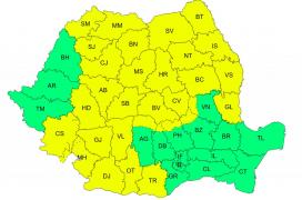 Cod galben de vânt şi vijelii în mai multe regiuni din țară. Rafale de până la 90 km/h la munte
