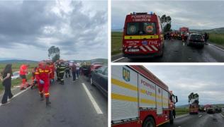 Planul Roşu, activat în Sibiu după un accident grav: 4 maşini implicate, 15 victime