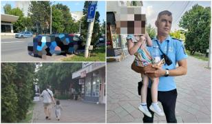 Fetiță de 4 ani, găsită într-o mașină încinsă la peste 50°C, salvată de poliţişti. Reacţia şocantă a tatălui