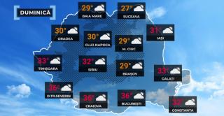 Vremea de mâine 23 august. Caniculă în sud, temperaturi în scădere în restul țării