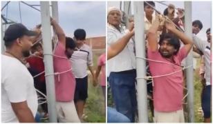 Sătui de internetul prost, sătenii l-au legat de stâlp pe angajatul venit să verifice problema, în India