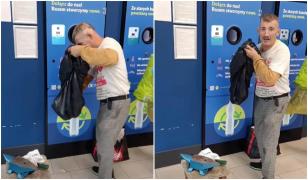 A stat 10 ore la automatul de reciclare cu 11.218 de sticle și doze. Câţi bani a făcut
