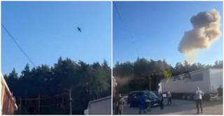 Momentul în care o dronă rusească a explodat lângă o vamă între Ucraina și Polonia. O clădire a fost avariată