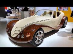 Video! Julia, mașina din lemn de frasin contruită de un român, a fost vedetă la salonul auto din Frankfurt