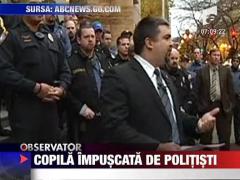Copila impuscata de politisti