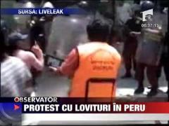 Protest cu lovituri in Peru