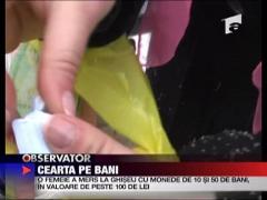 Amenda de 250 de lei platita cu monede de 10 si 50 de bani