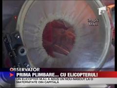 Bebelus nascut prematur la Lehliu, adus cu elicopterul la Bucuresti