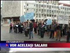 Angajatii de la Protectia Copilului in strada