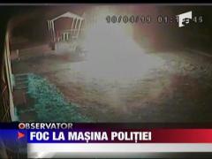 Masina de politie incendiata
