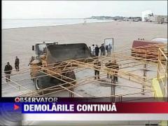Scandal pe litoral: a inceput demolarea teraselor ilegale