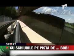 Cu schiurile pe pista de... bob