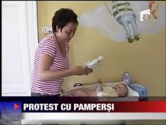 Protest cu pampersi