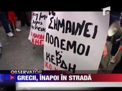 Grecii au iesit din nou in strada