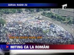 Miting ca la romani: 40.000 de oameni au protestat in fata Guvernului