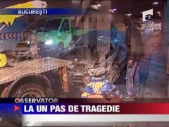 Accident spectaculos in Pasajul Unirii