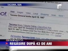 Regasire dupa 43 de ani