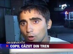 Copil cazut din tren