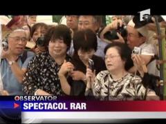 Spectacol rar la o gradina botanica din Japonia