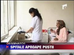 Spitale aproape pustii
