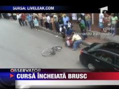 Cursa incheiata brusc pentru un ciclist