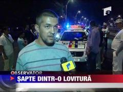 A avariat sapte masini dintr-o singura lovitura