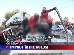 Impact intre colosi! TIR-uri lovite pe centura Bucurestiului