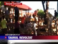 IMAGINI SOCANTE!! Taur scapat de sub control in Spania