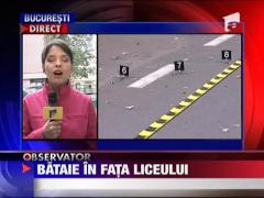 Bataie in fata liceului Mecanica Fina din Capitala