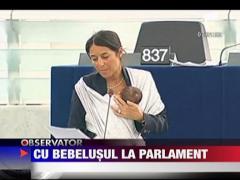 Cu bebelusul la Parlament