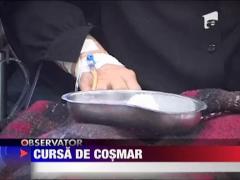 Cursa de cosmar! Microbuz izbit de un camion