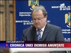 Cronica unei demisii anuntate! Vasile Blaga a apelat la onoare