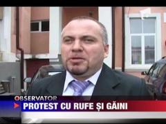 Protest cu rufe si gaini