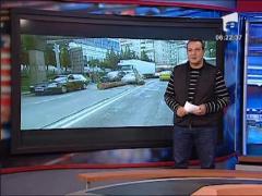 Busteni cazuti dintr-un camion in Sibiu