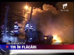 TIR in flacari la Timisoara