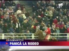 Un taur furios a sarit in tribune la un rodeo din Canada