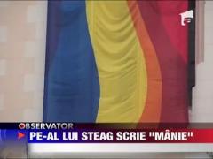 Drapelul in 6 culori, dat jos si ars