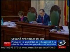 Boc il ameninta pe Geoana ca il va schimba din functia de presedinte al Senatului