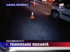 Un batran a fost lovit de o masina in timp ce traversa strada