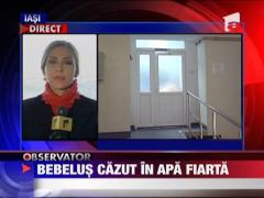 Bebelus cazut in apa fiarta